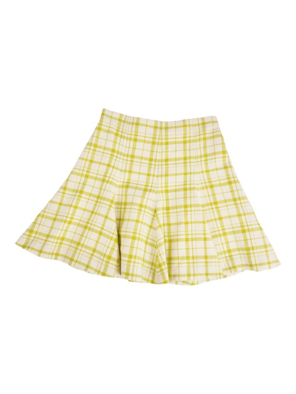 Dior Skirt Check Wool Usa Lime Green 8
